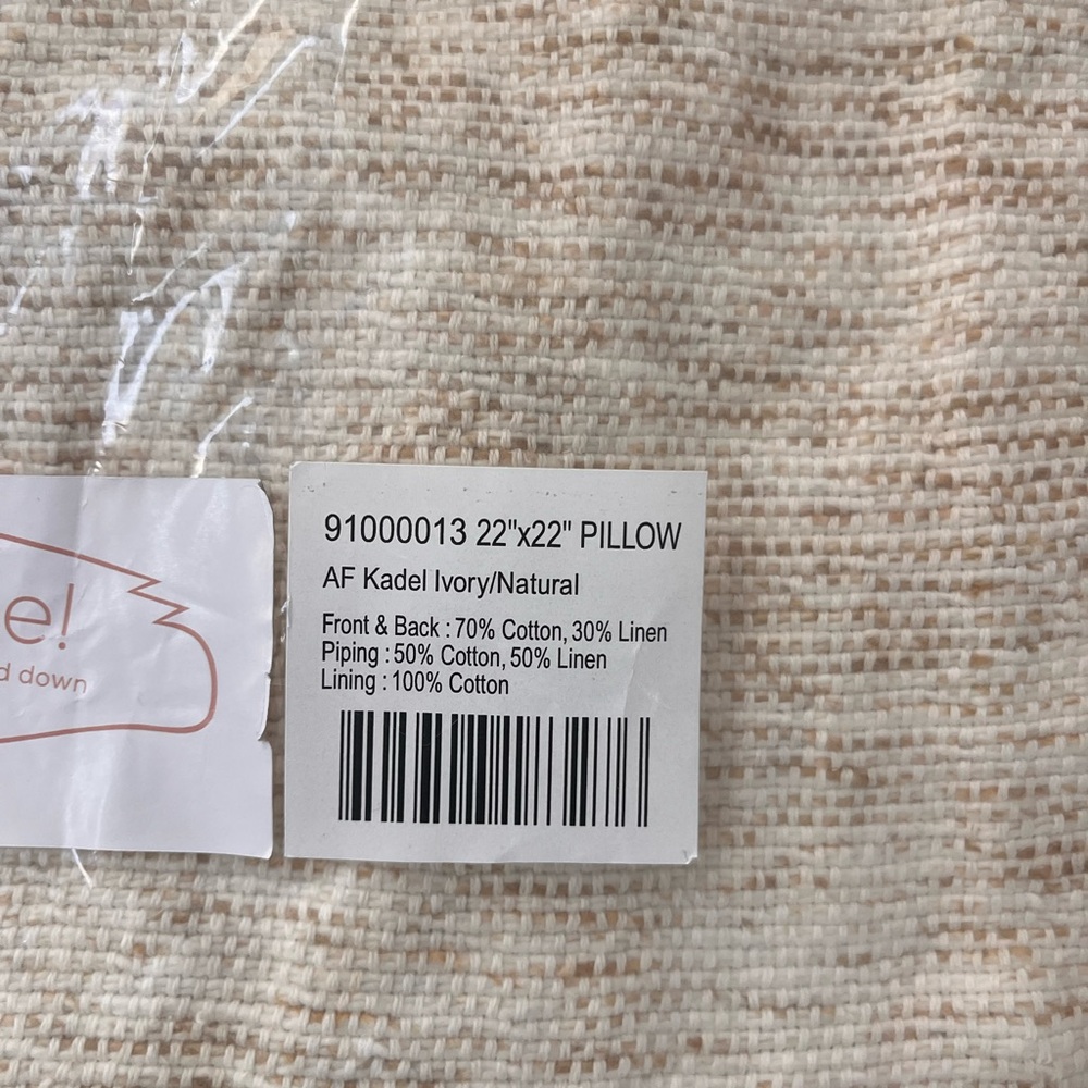 Villa by Classic Home from Pottery Barn Ivory/Natural 22x22 pillow cover - Picture 2 of 6